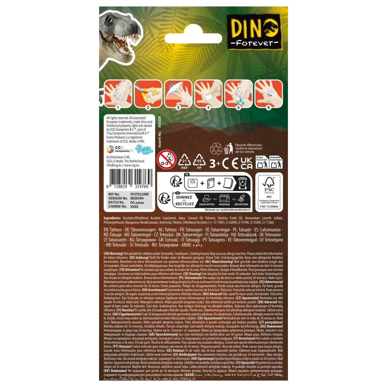 Dinosaur Legends tetovania 12-kusové produktová fotografia