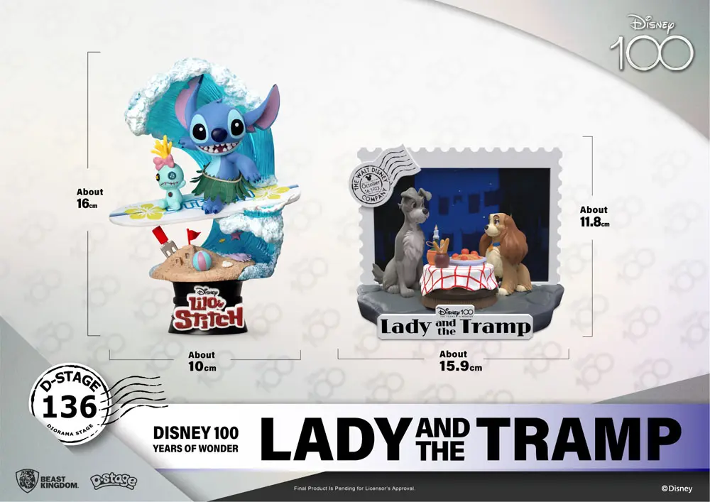 Disney 100th Anniversary D-Stage PVC Dioráma Lady And The Tramp 12 cm produktová fotografia
