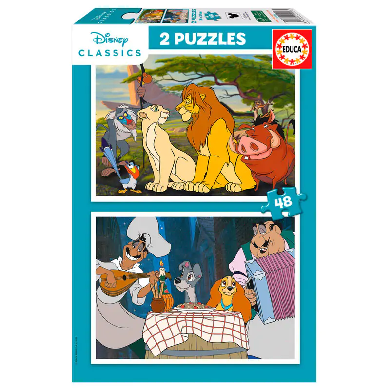 Disney Animals The Lion King + Lady and Trump puzzle 2 x 48 dielikov produktová fotografia