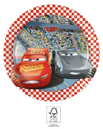 Disney Cars 3, Cars papierový tanier 8-kusový 19.5 cm FSC produktová fotografia