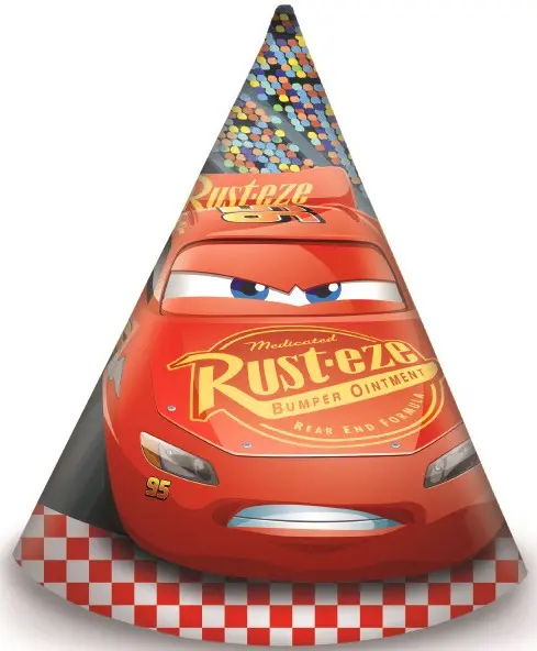 Disney Cars, Cars párty klobúk, kužeľový klobúk 6 ks produktová fotografia