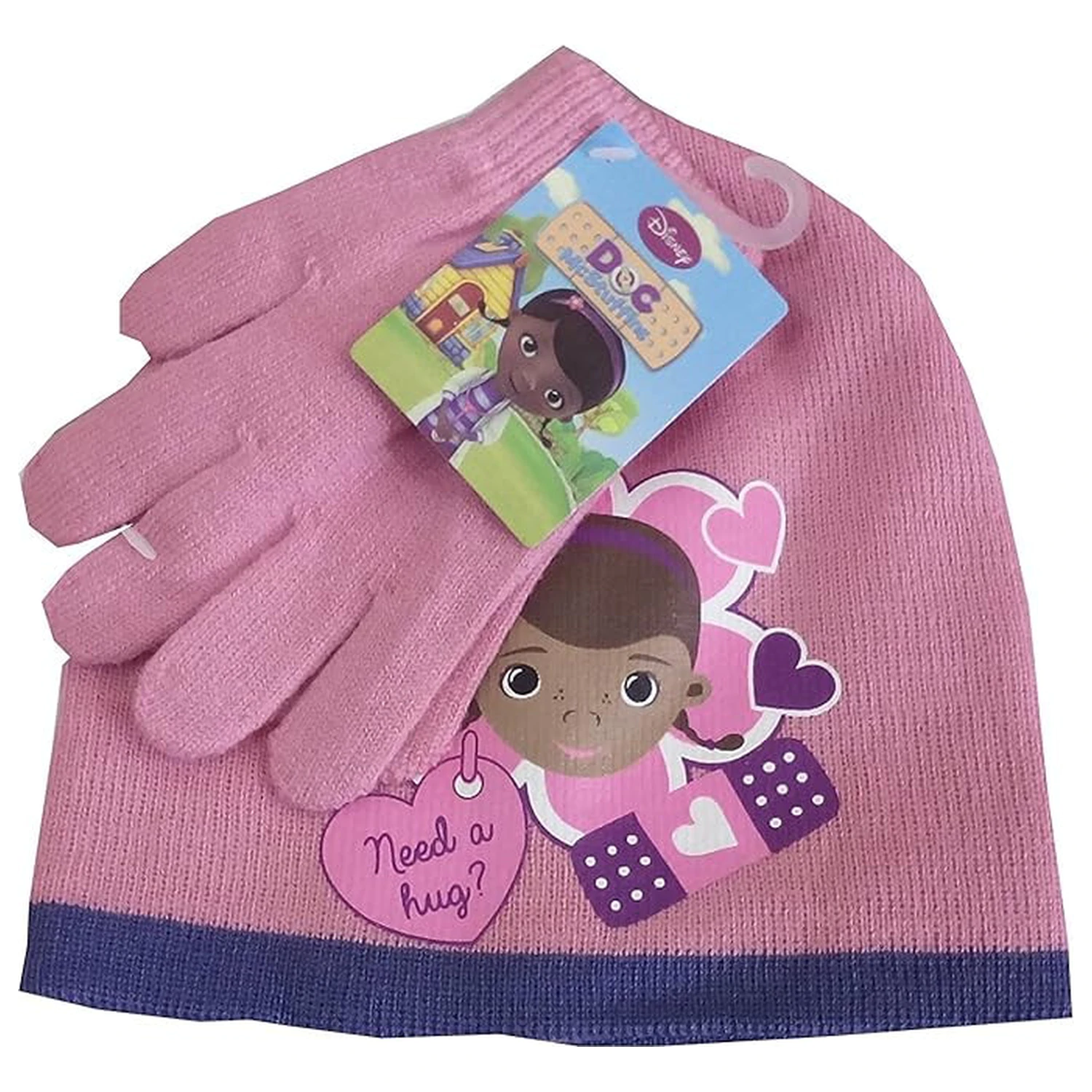 Disney Doc McStuffins Hug ružový detský set čiapky a rukavíc 54 cm produktová fotografia