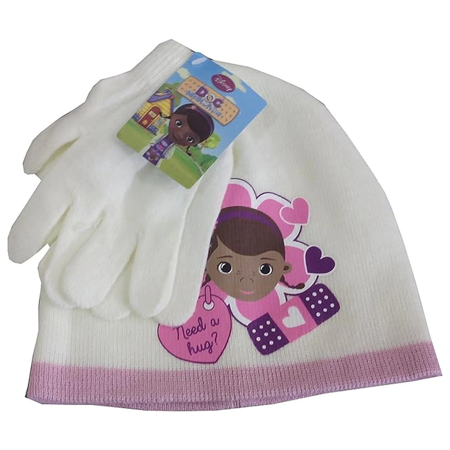 Disney Doc McStuffins Hug White Detská čiapka + rukavice Súprava 52 cm produktová fotografia