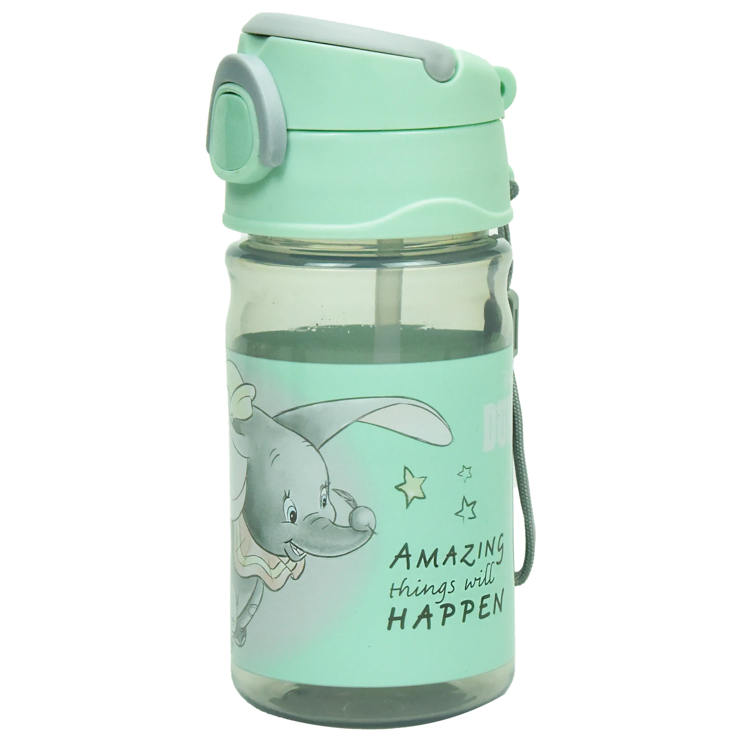 Disney Dumbo úžasná plastová fľaša so slamkou s vešiakom 350 ml produktová fotografia
