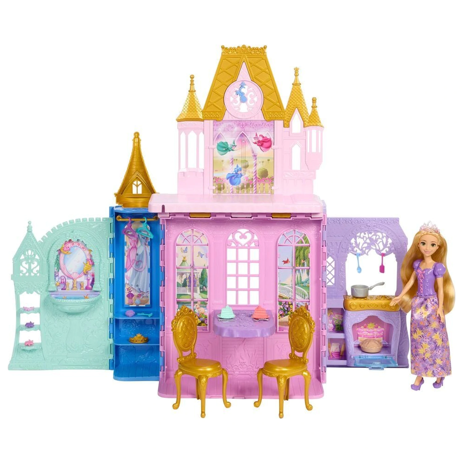 Disney Princess Rapunzel Bábika a Zlož a prenes Hrad herná sada produktová fotografia