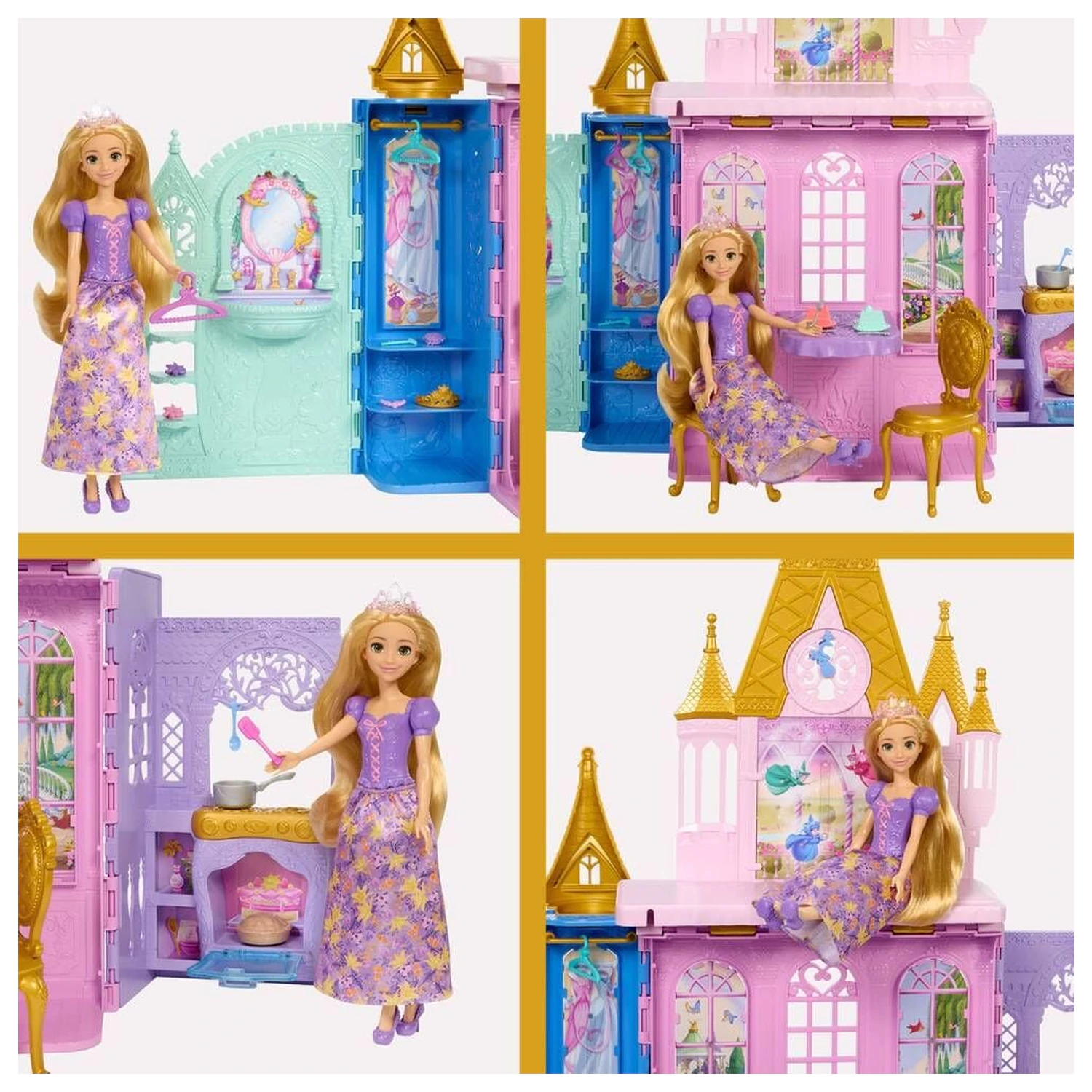 Disney Princess Rapunzel Bábika a Zlož a prenes Hrad herná sada produktová fotografia