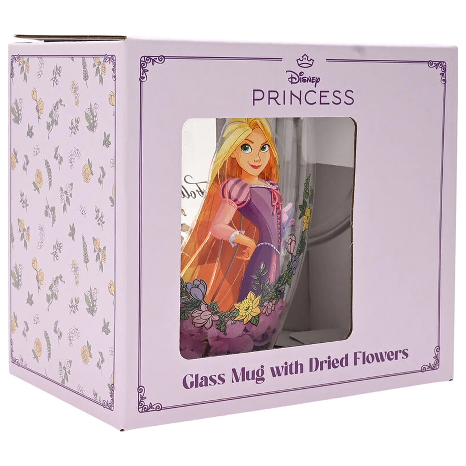 Disney Princess Rapunzel sklenený pohár so sušenými kvetmi 300 ml produktová fotografia