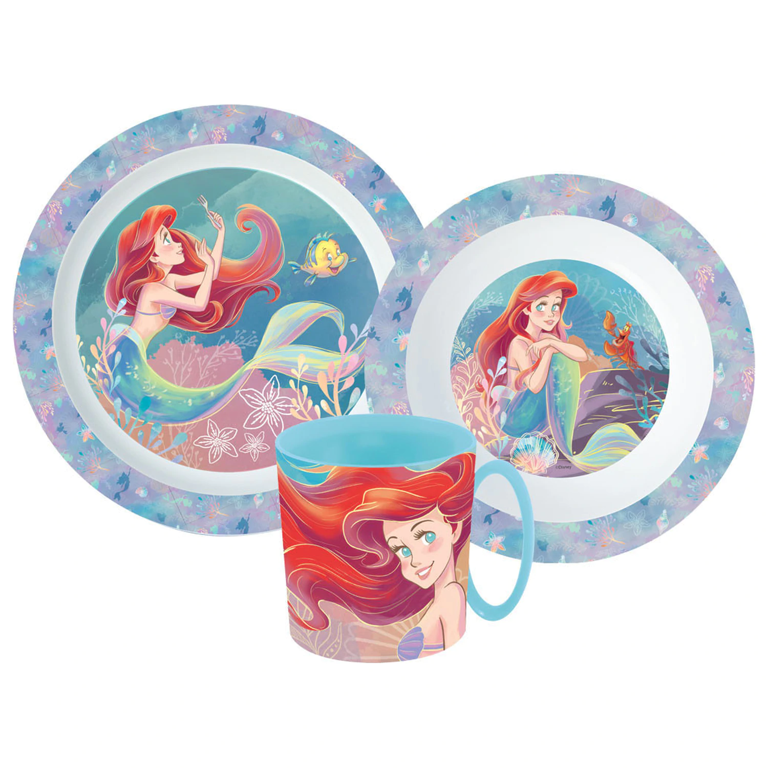 Disney Princess Ariel Jedálenská súprava, Micro Plastic súprava s hrnčekom produktová fotografia