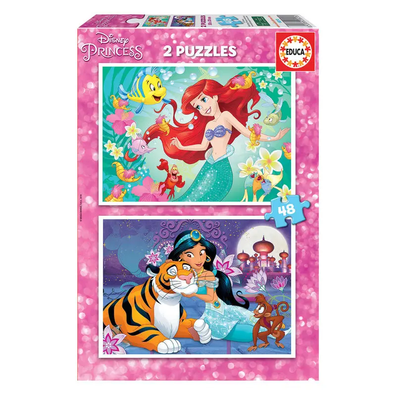 Disney Princess Ariel + Jasmine puzzle 2x48 kusov termékfotó