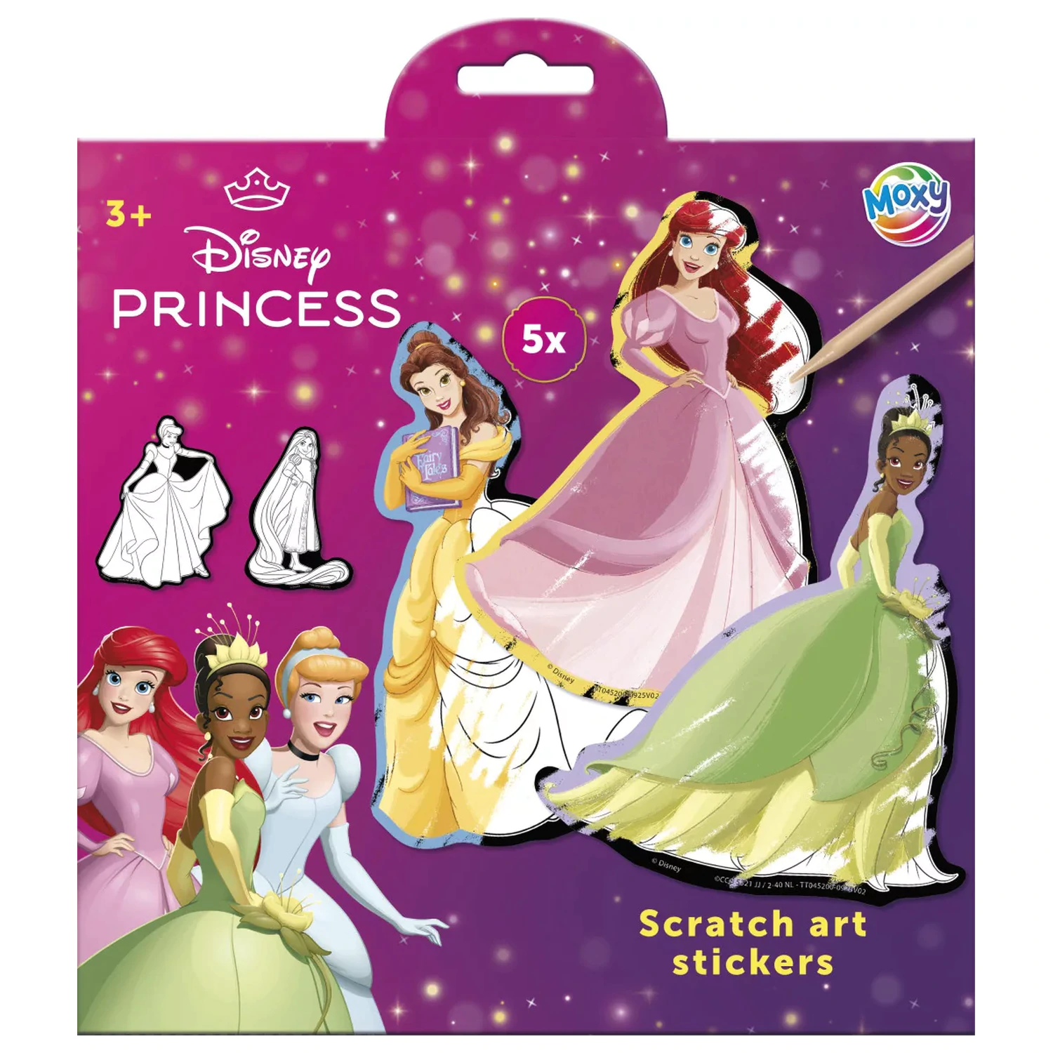 Disney Princess Fairytale zoškrabovacie art nálepky 5 ks produktová fotografia