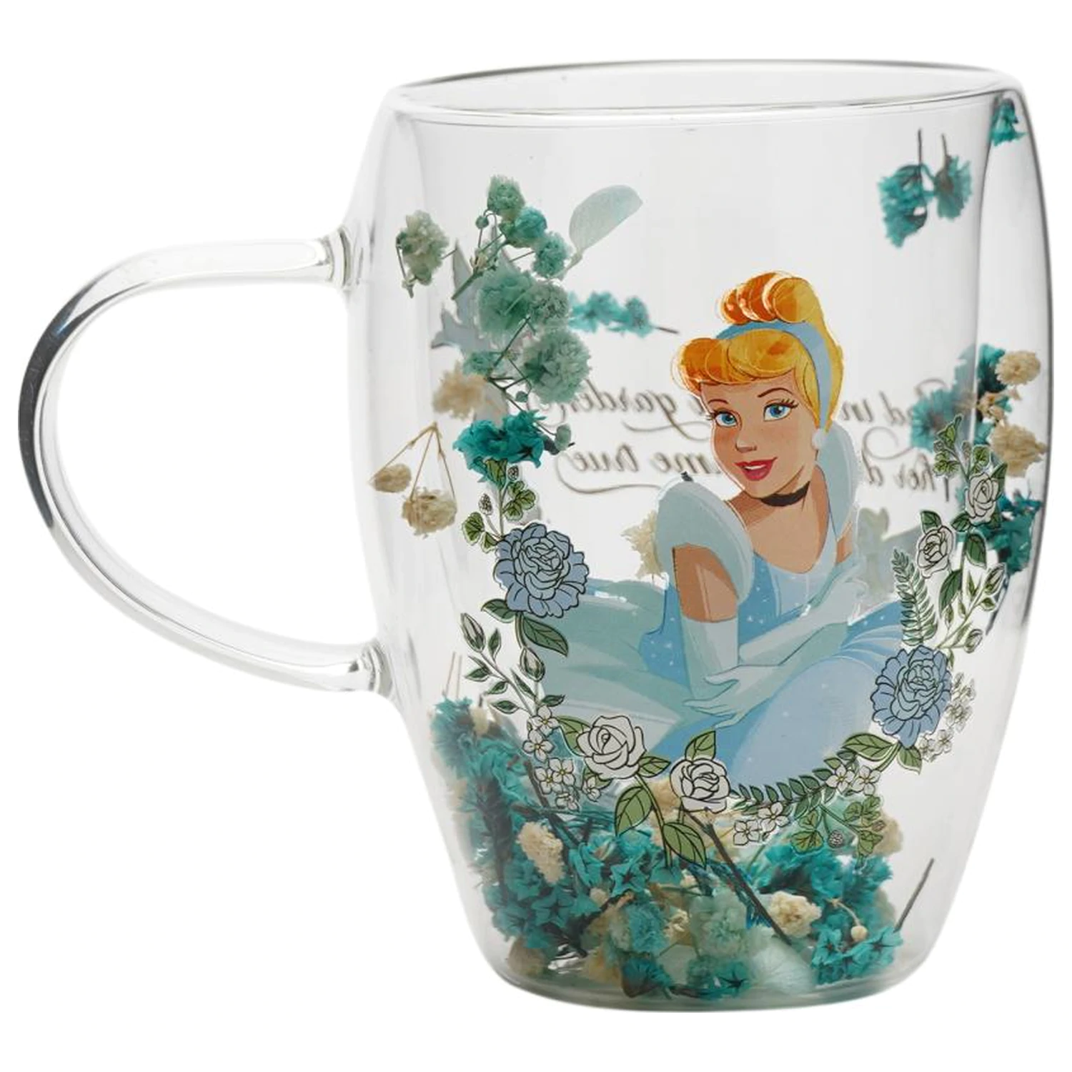 Disney Princess Cinderella Sklo so sušenými kvetmi 0,3L produktová fotografia
