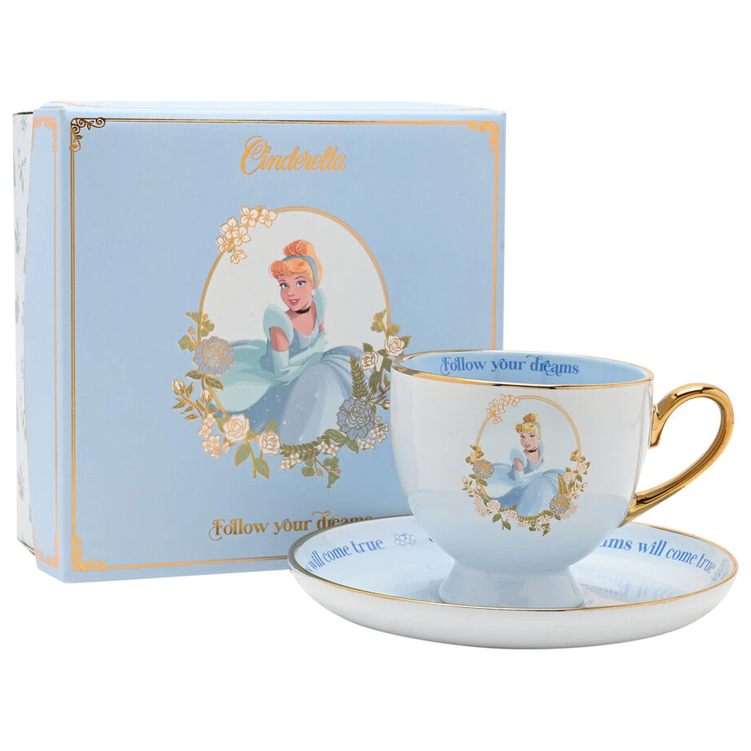 Disney Princess Cinderella šálka na čaj a podšálka produktová fotografia
