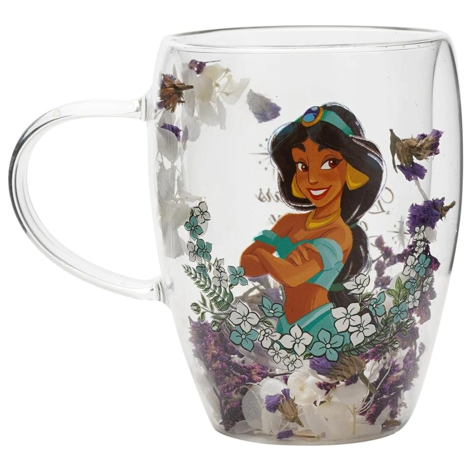 Disney Princess Jasmine Sklo so sušenými kvetmi 300 ml produktová fotografia