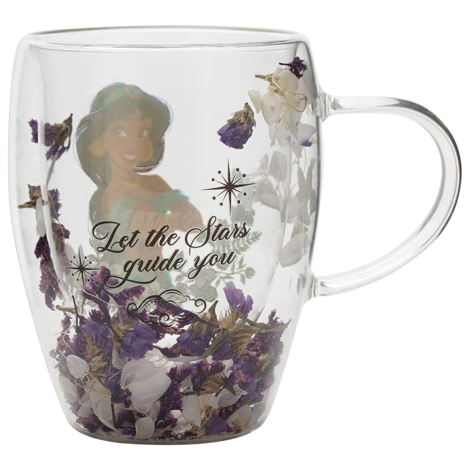 Disney Princess Jasmine Sklo so sušenými kvetmi 300 ml produktová fotografia