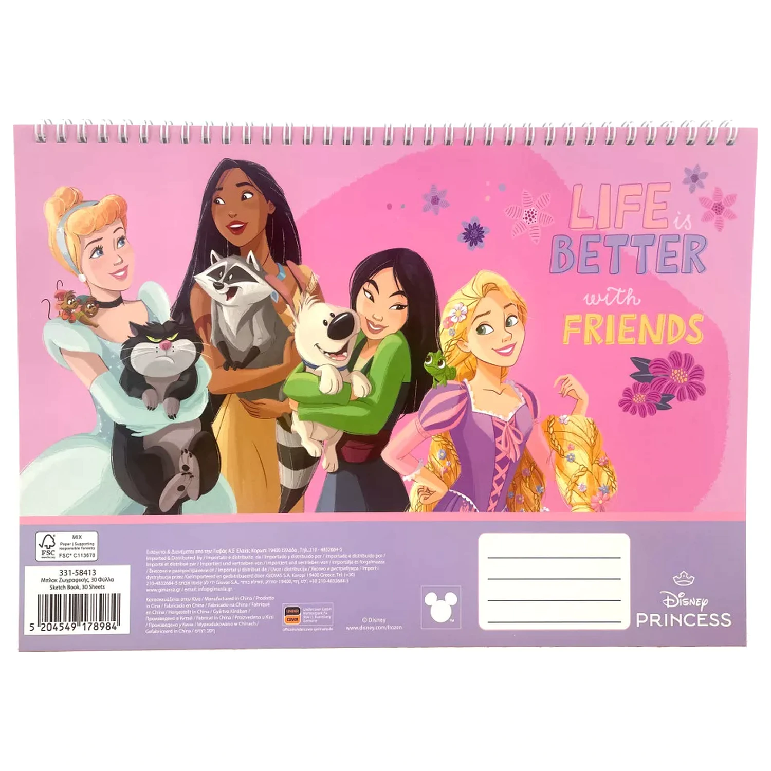Disney Princesses Life A/4 Špirálový skicár, 30 listov produktová fotografia