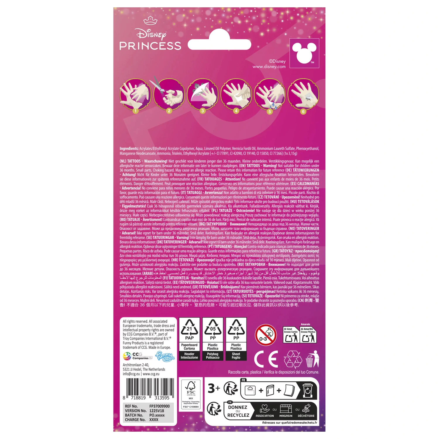 Disney Princesses Magic Tattoos 12-dielne produktová fotografia