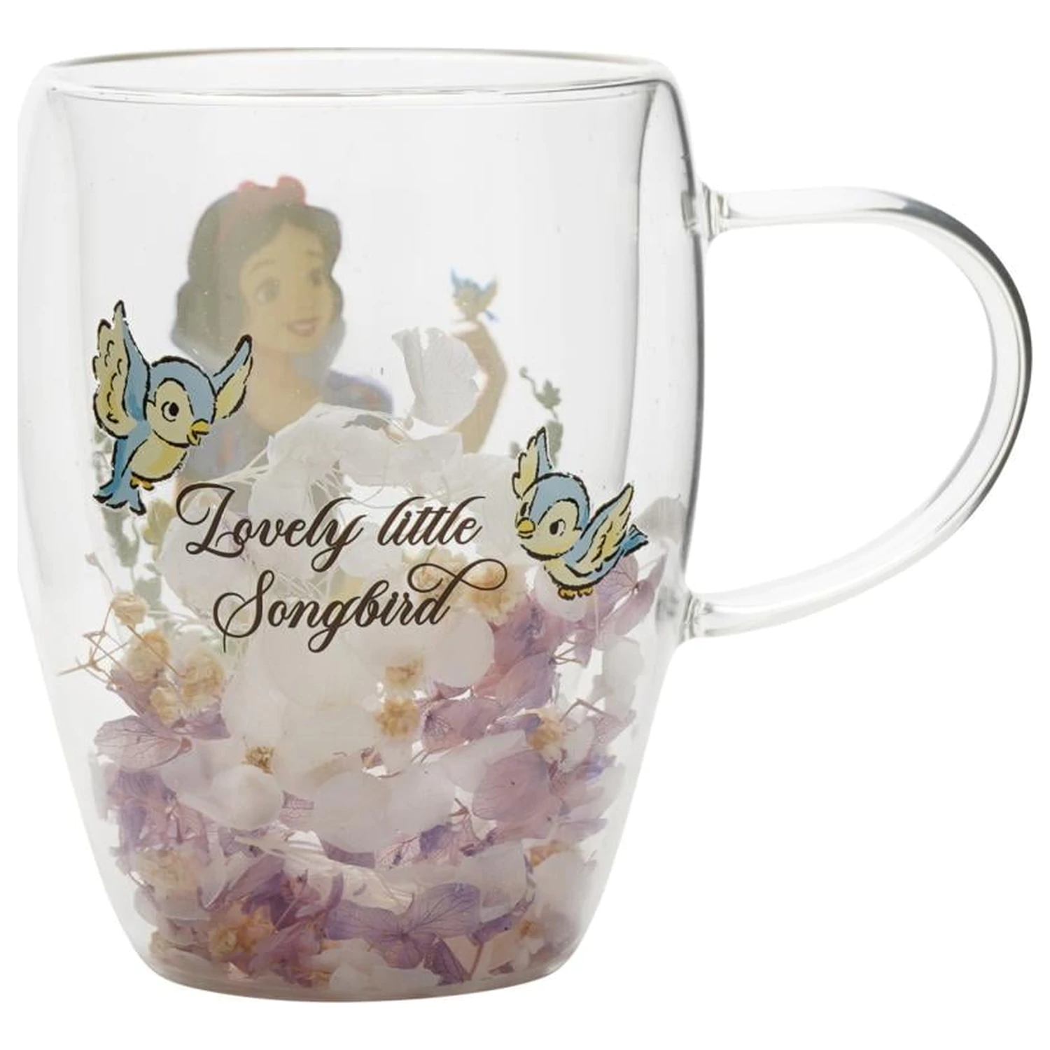 DISNEY PRINCESS Snehulienka Sklo so sušenými kvetmi 300 ml produktová fotografia