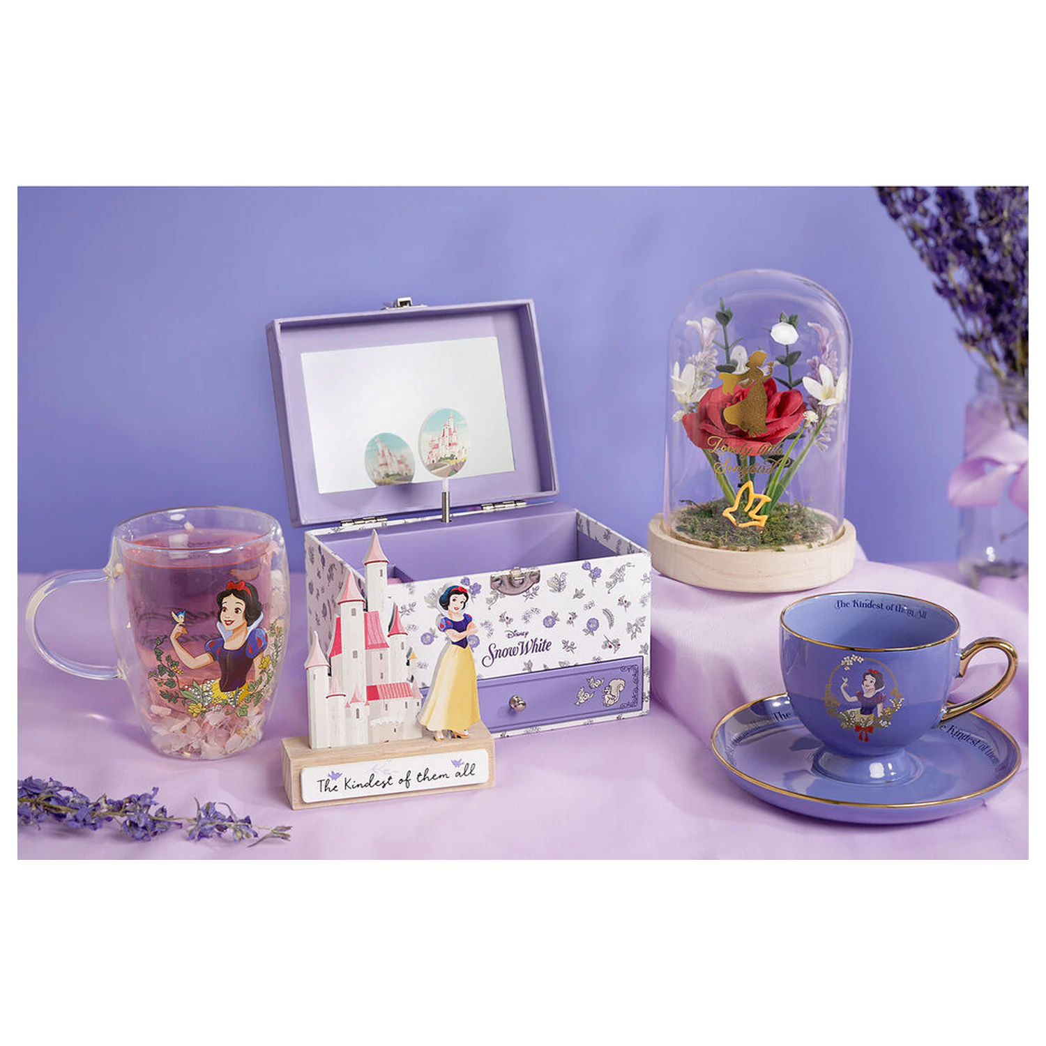 DISNEY PRINCESS Snehulienka Sklo so sušenými kvetmi 300 ml produktová fotografia