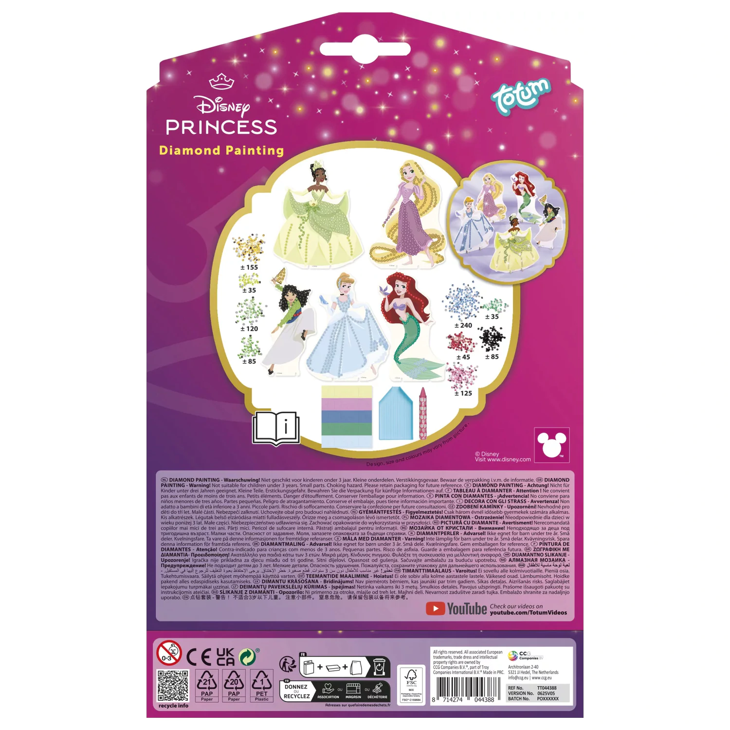 Disney Princess Totum Diamond Painting súprava, 5-dielna produktová fotografia