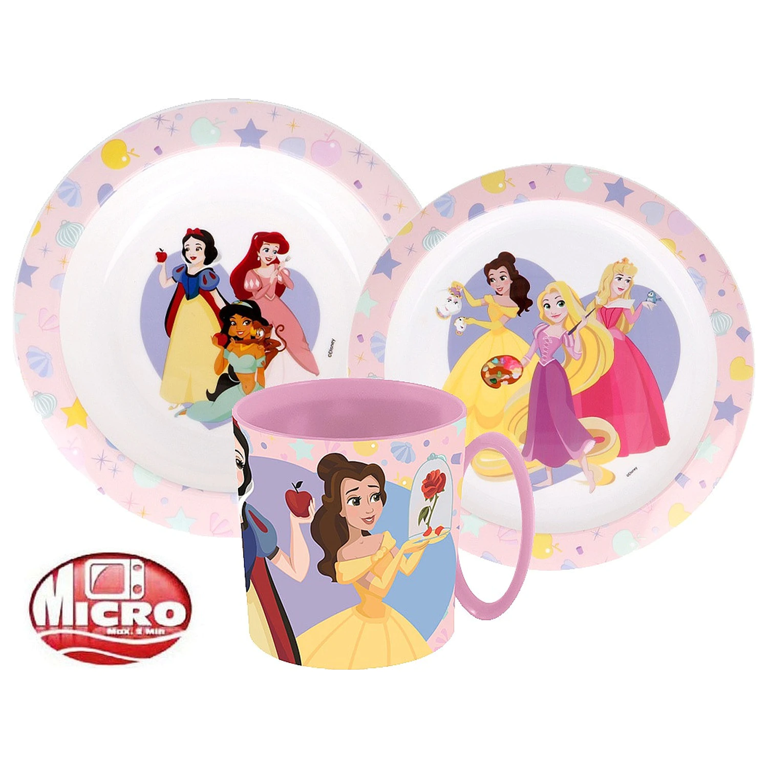 Disney Princess True Dinnerware Set, Micro plastový set s hrnčekom produktová fotografia