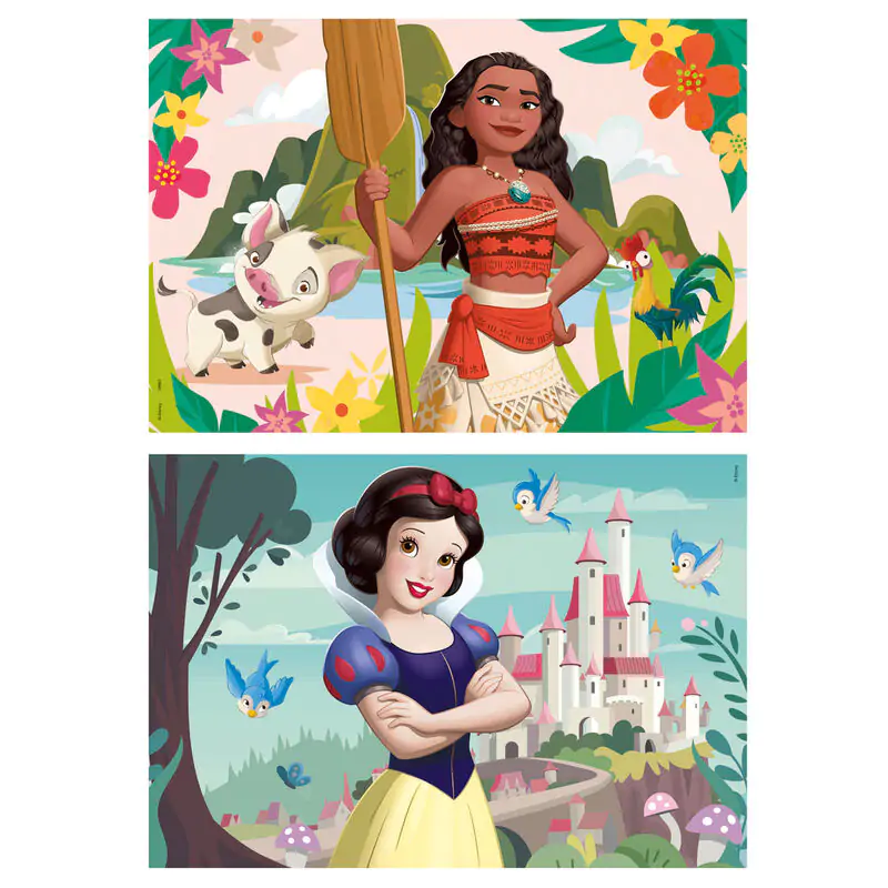 Disney Princess Vaiana + Snow White drevené puzzle 2x50ks produktová fotografia