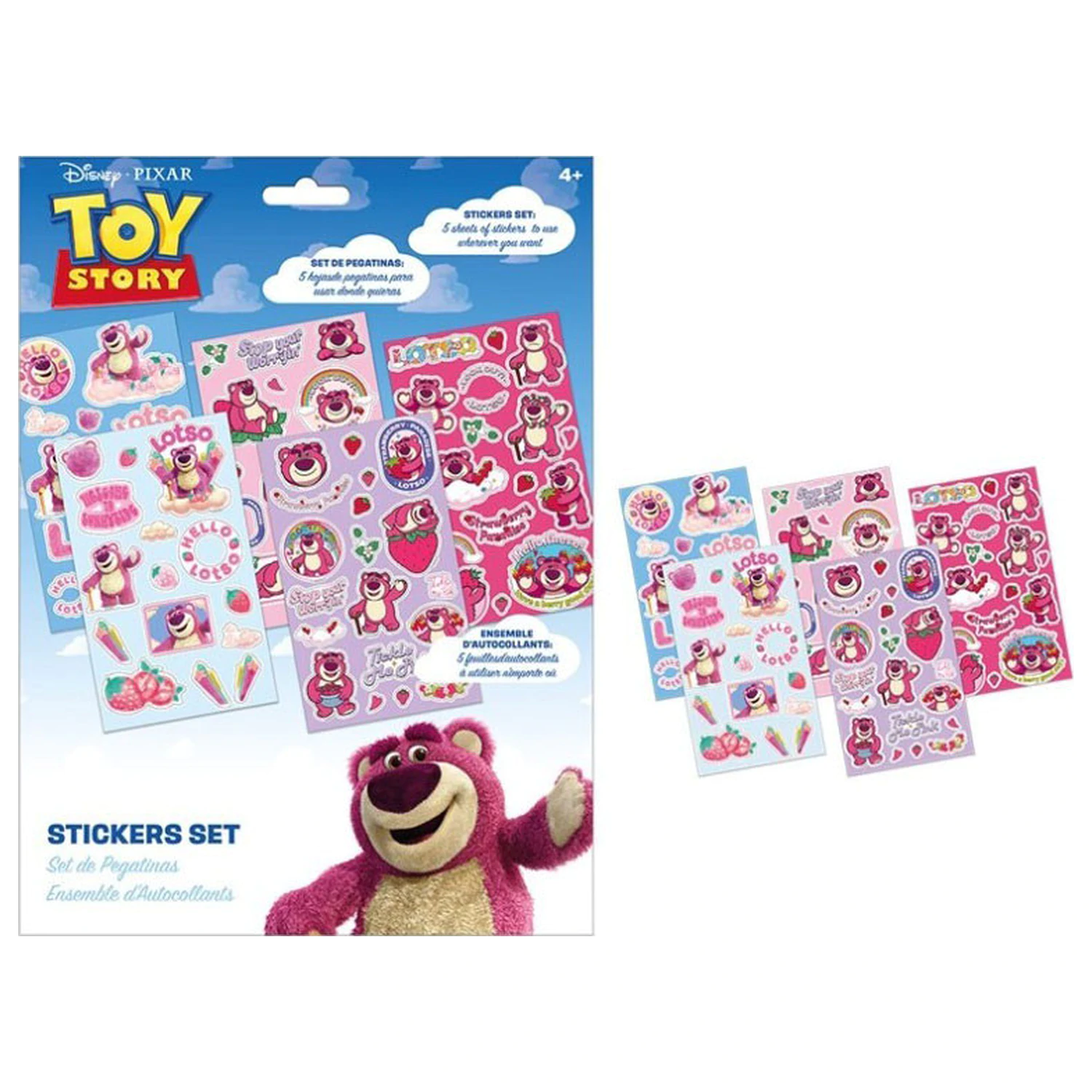 Disney Toy Story Lotso Strawberry súprava nálepiek, 5 hárkov produktová fotografia