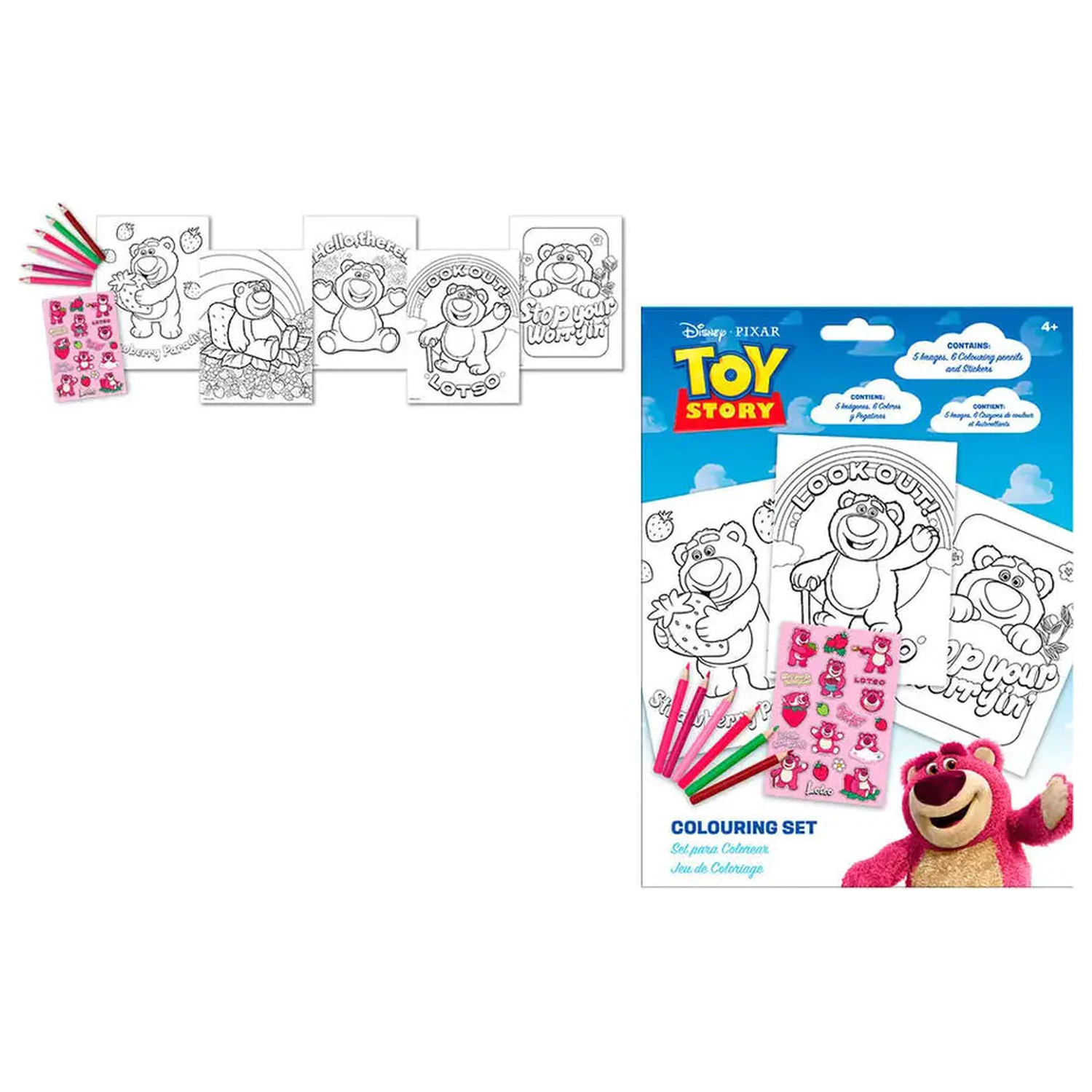 Disney Toy Story Lotso Strawberry súprava na vyfarbovanie s nálepkami produktová fotografia