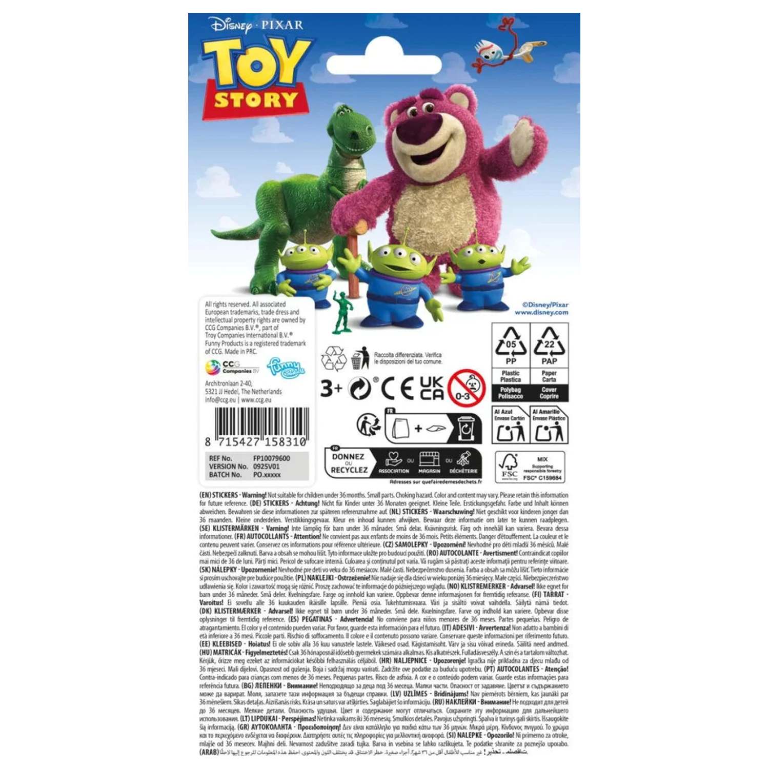 Disney Toy Story Hraví kamaráti nálepka produktová fotografia