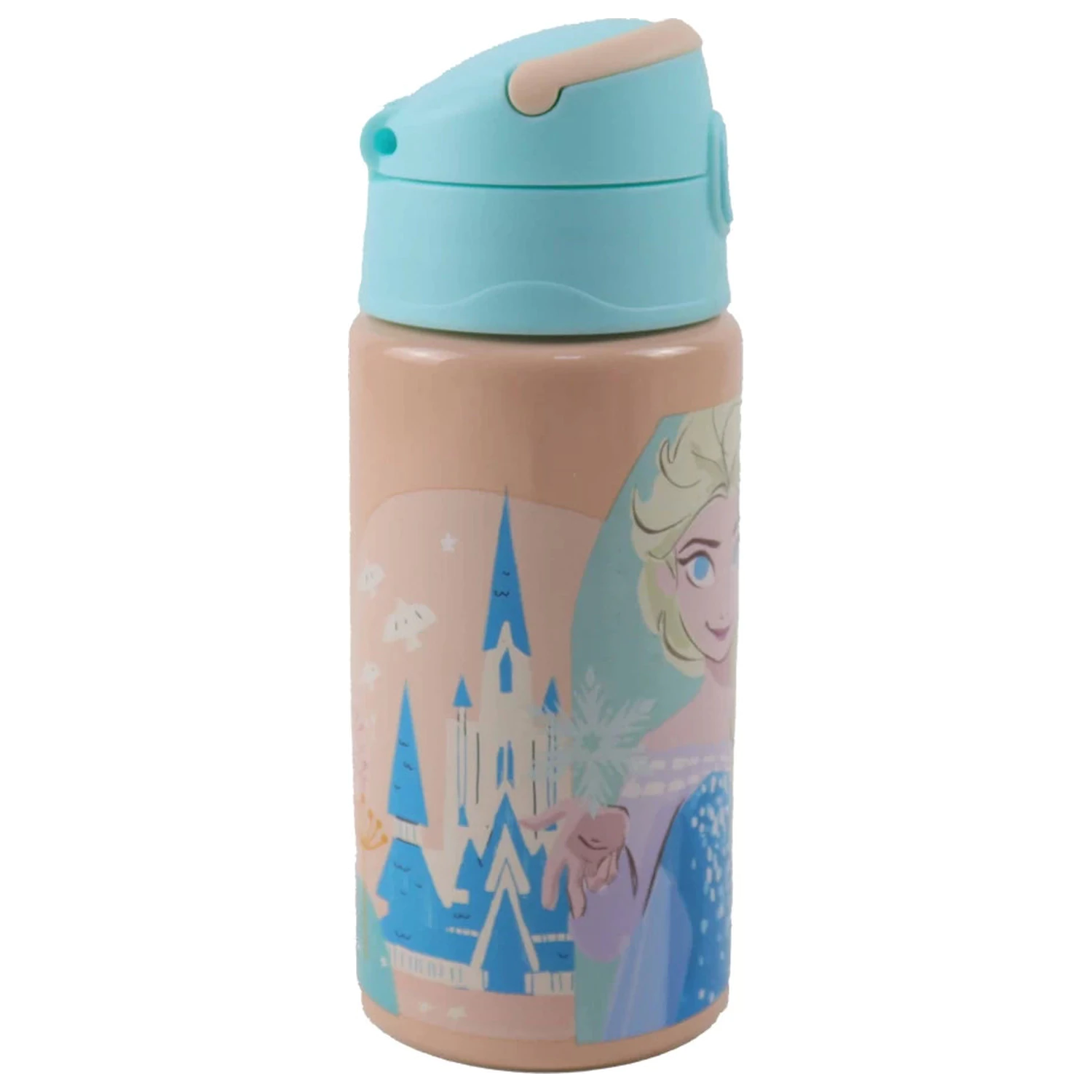 Disney Frozen Adventure fľaša na vodu z hliníka so slamkou a háčikom 500 ml produktová fotografia