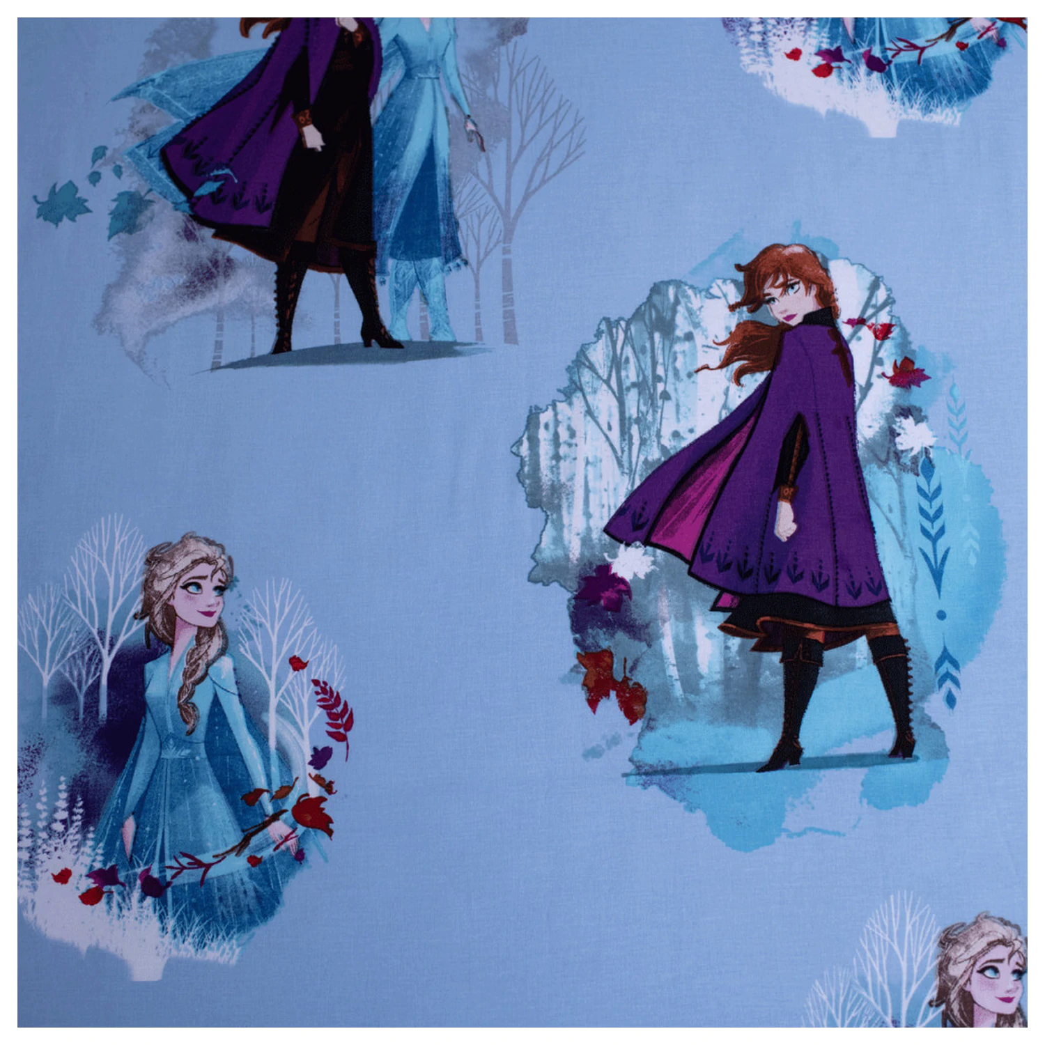 Disney Frozen Blue Leaves napínacia plachta 90*200 cm produktová fotografia