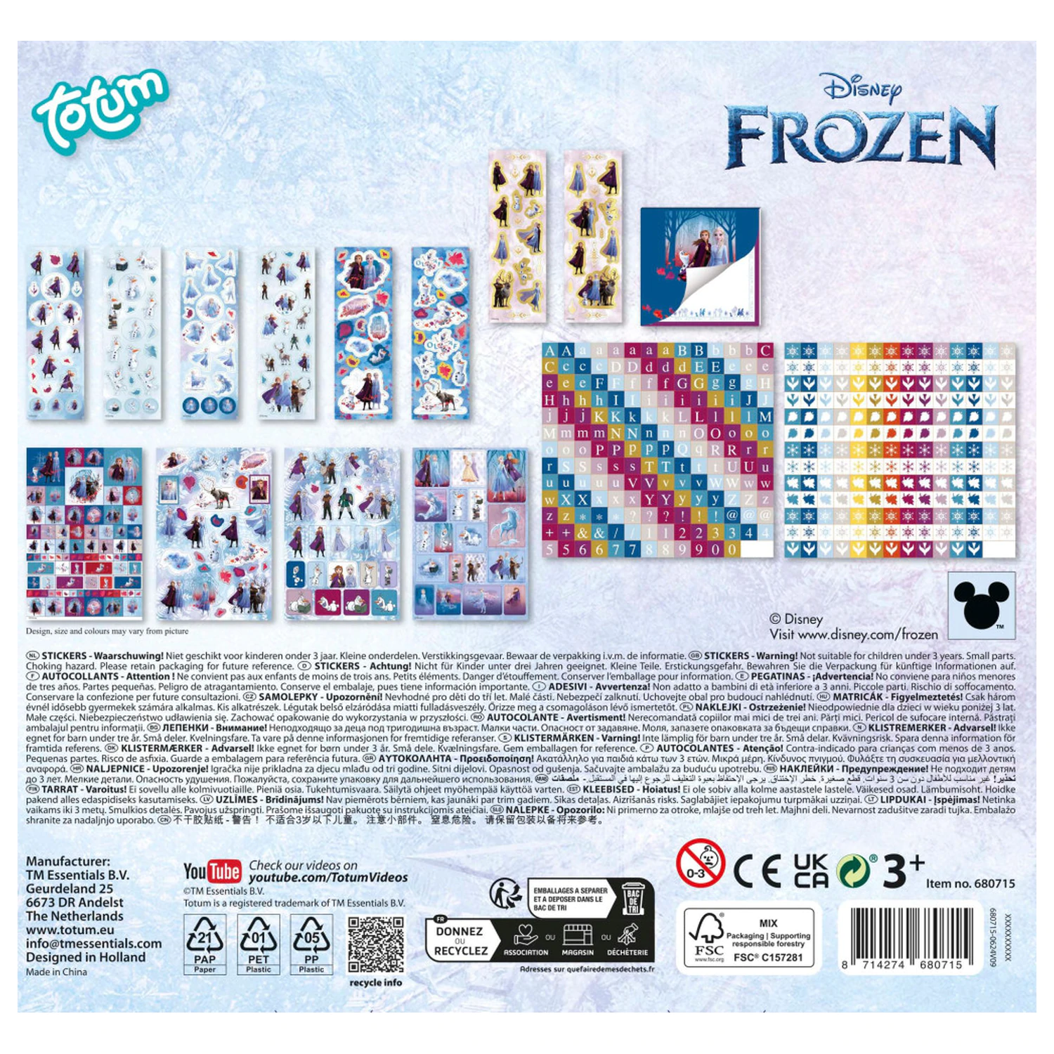 Disney Frozen Destiny súprava nálepiek, 500 kusov produktová fotografia