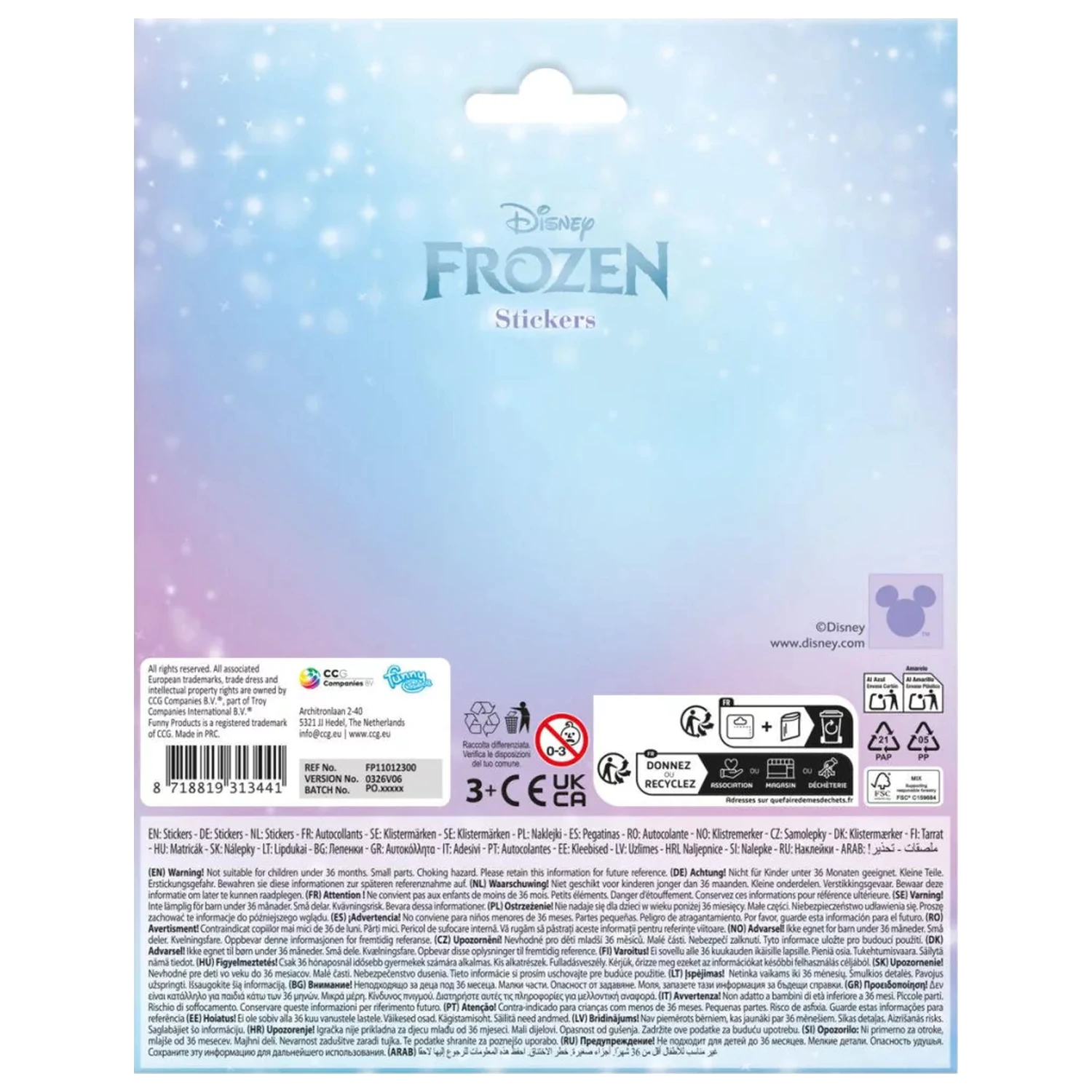 Disney Frozen ľadová nálepka produktová fotografia
