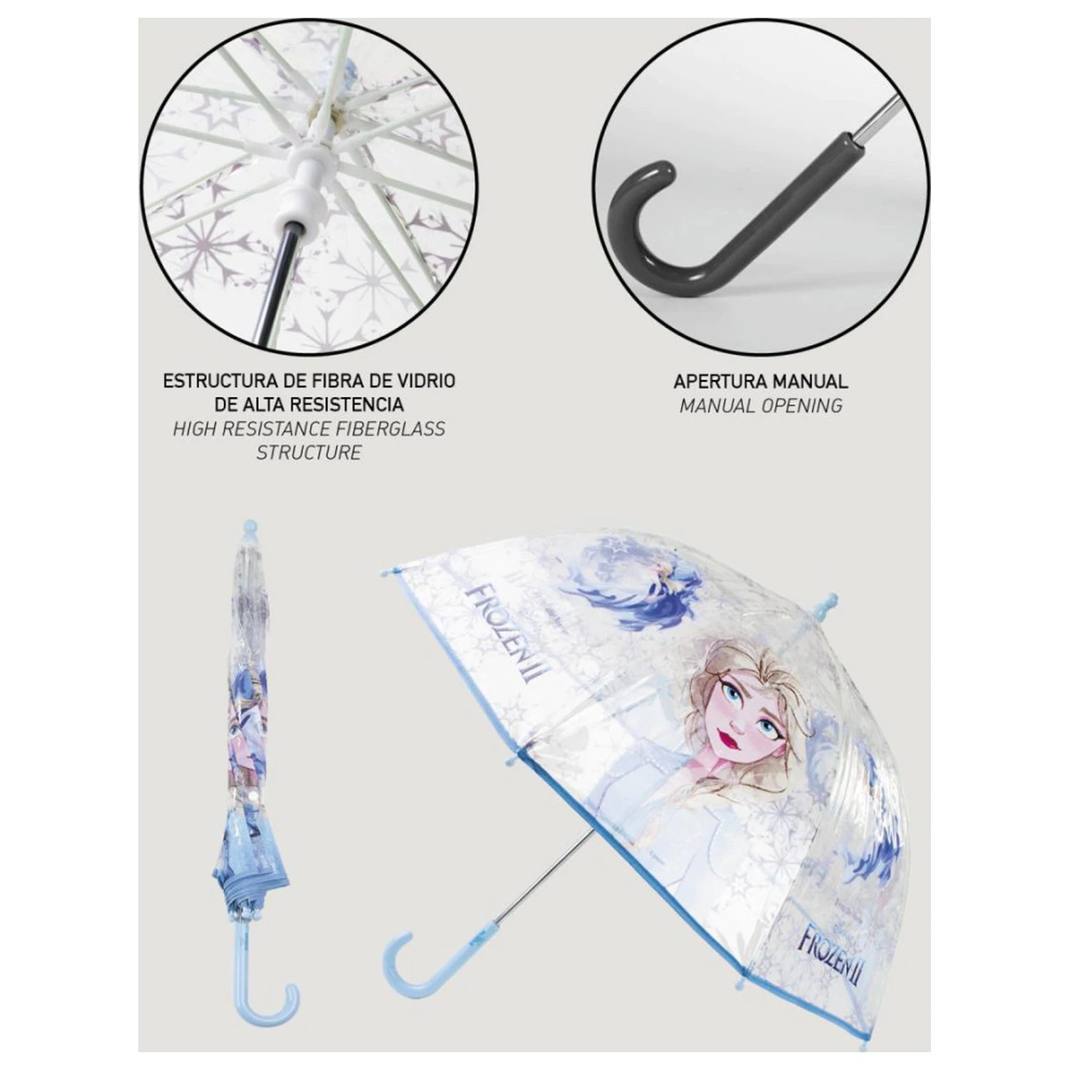 Disney Frozen Ice Queen Detský priehľadný dáždnik Ø71 cm produktová fotografia