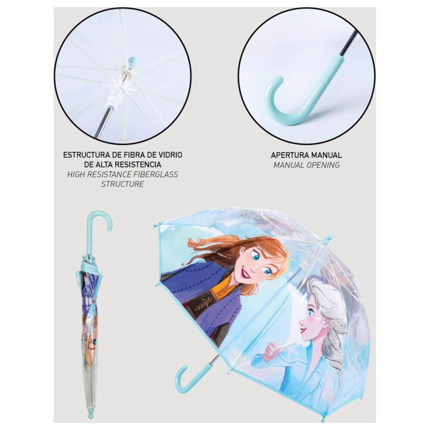 Disney Frozen Icy Drizzle detský priehľadný dáždnik Ø71 cm produktová fotografia