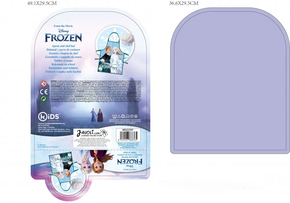 Disney Frozen Vianočná detská zástera 2-dielna súprava produktová fotografia