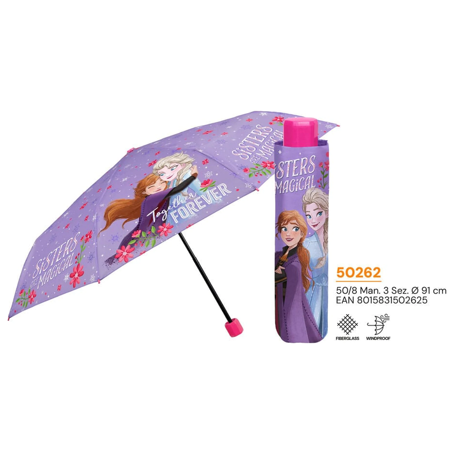 Disney Frozen manuálny skladací dáždnik 50cm produktová fotografia