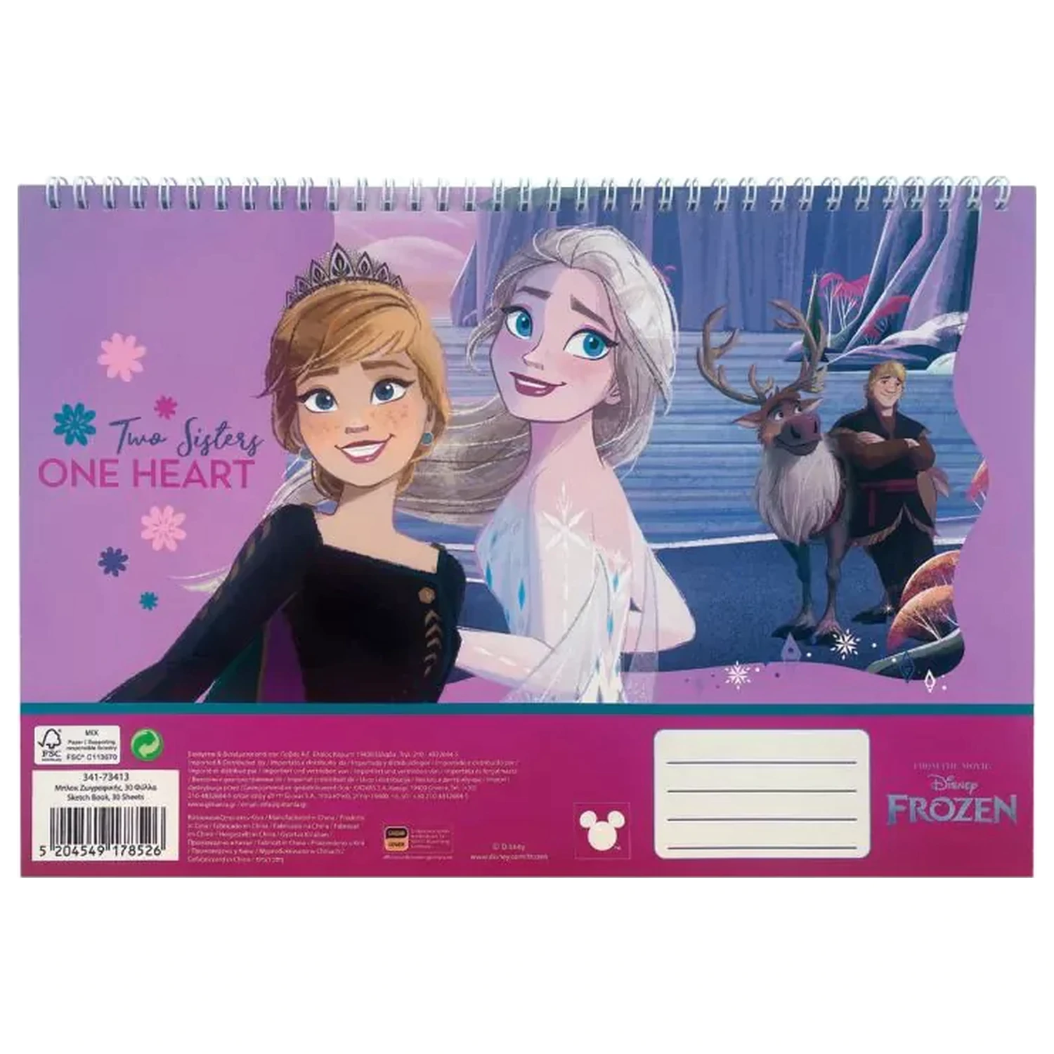 Disney Frozen One Heart A4 špirálový skicár, 30 listov produktová fotografia