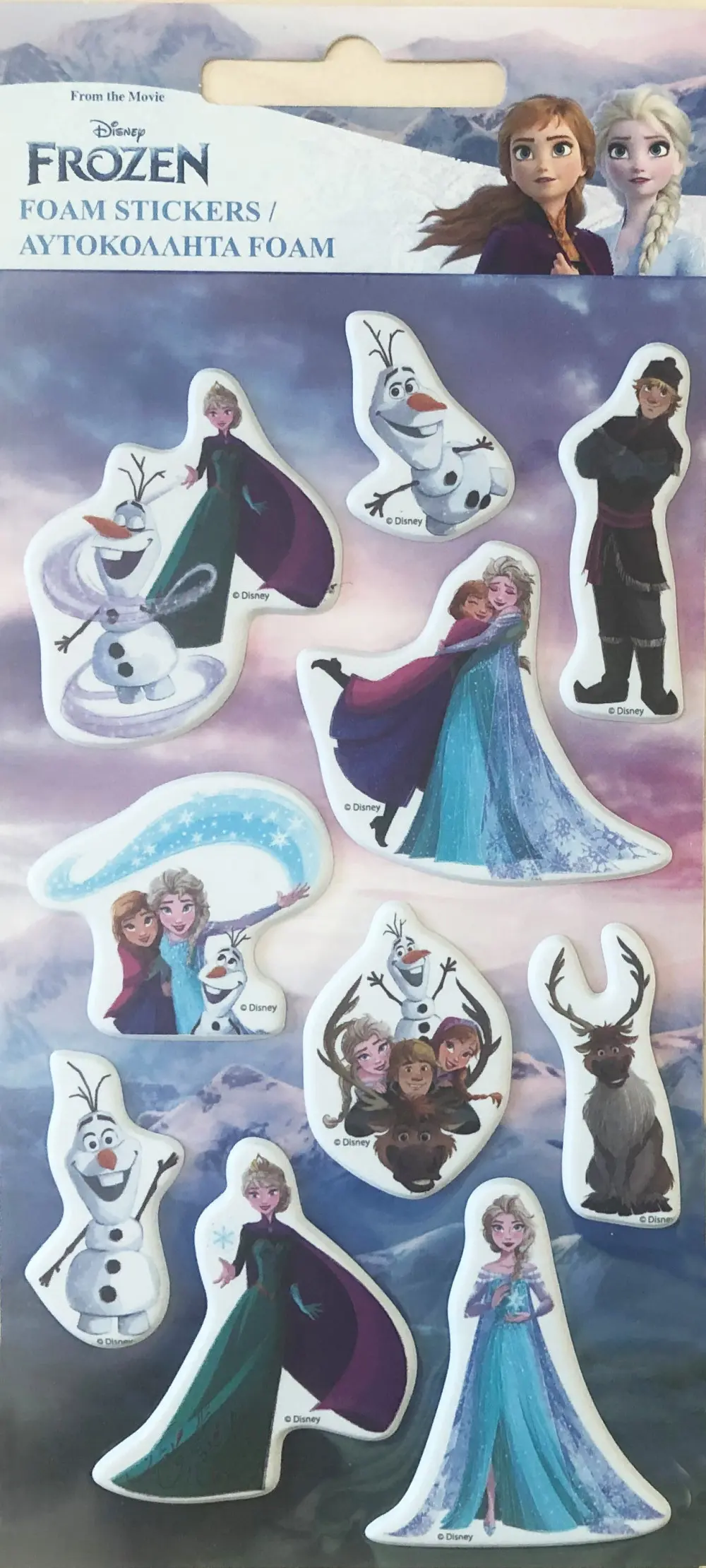 Disney Frozen penové penové nálepky sada produktová fotografia