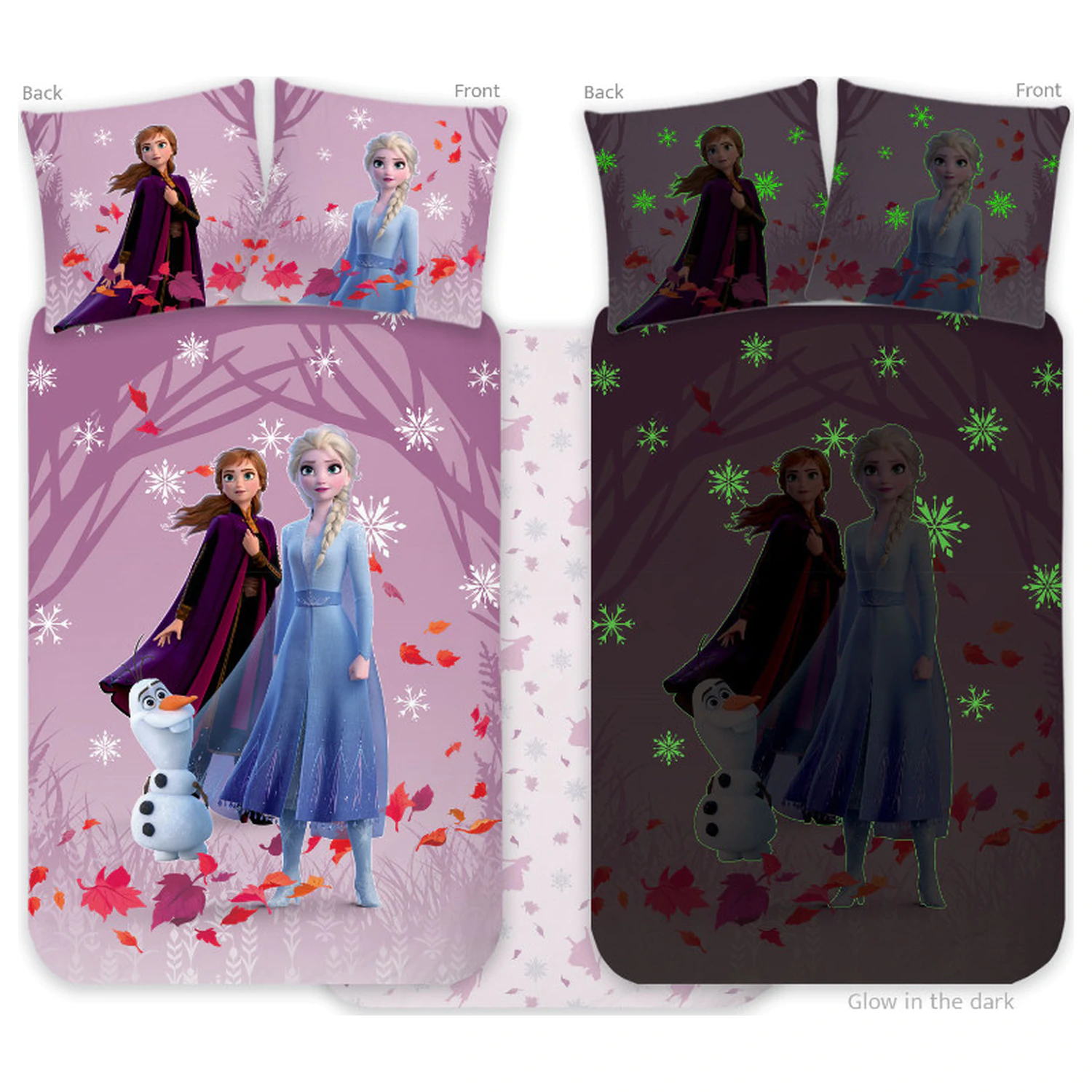 Disney Frozen Fialová svetielkujúca v tme obliečka na perinu pre deti, predškolákov produktová fotografia