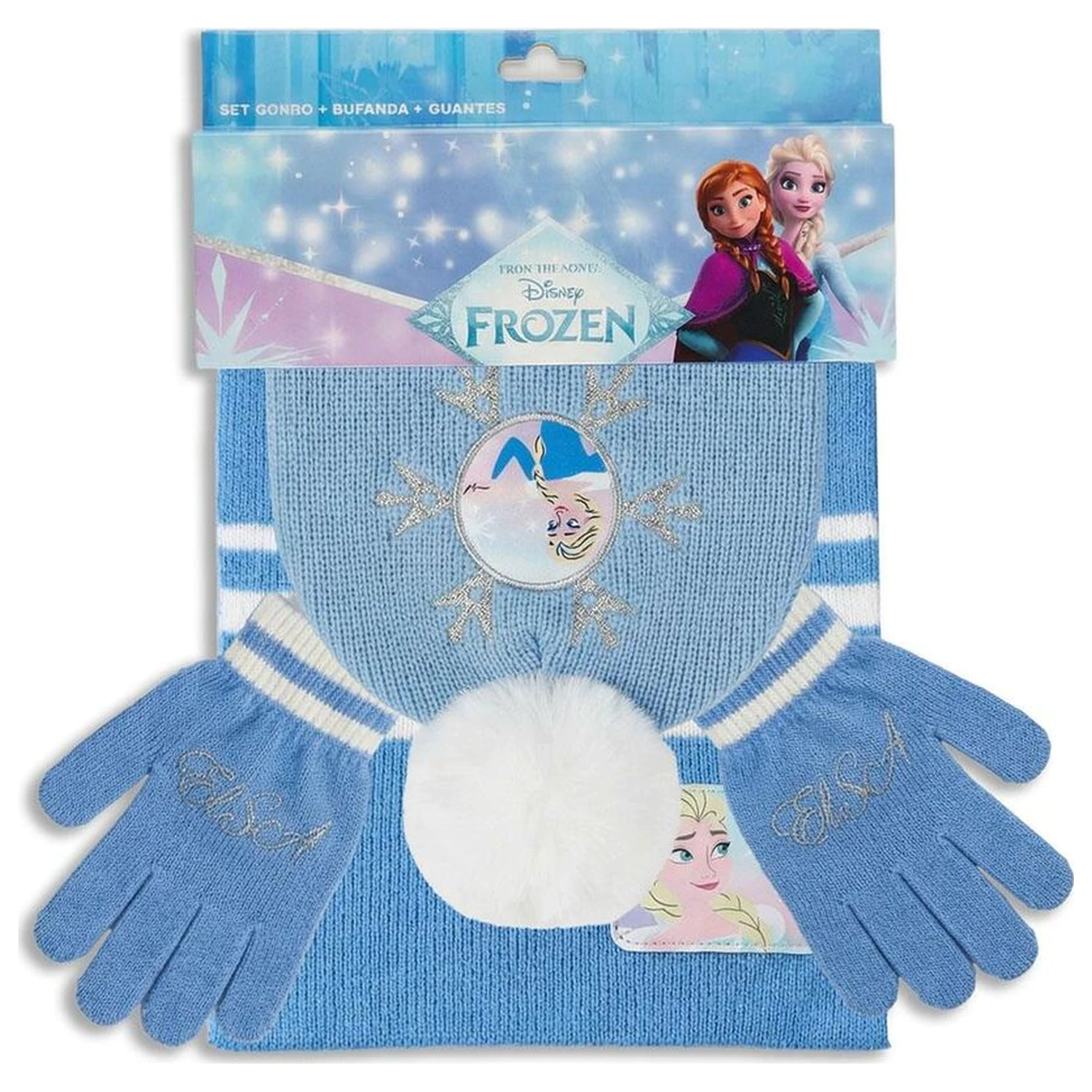 Disney Frozen zimný set kukla čiapka rukavice produktová fotografia