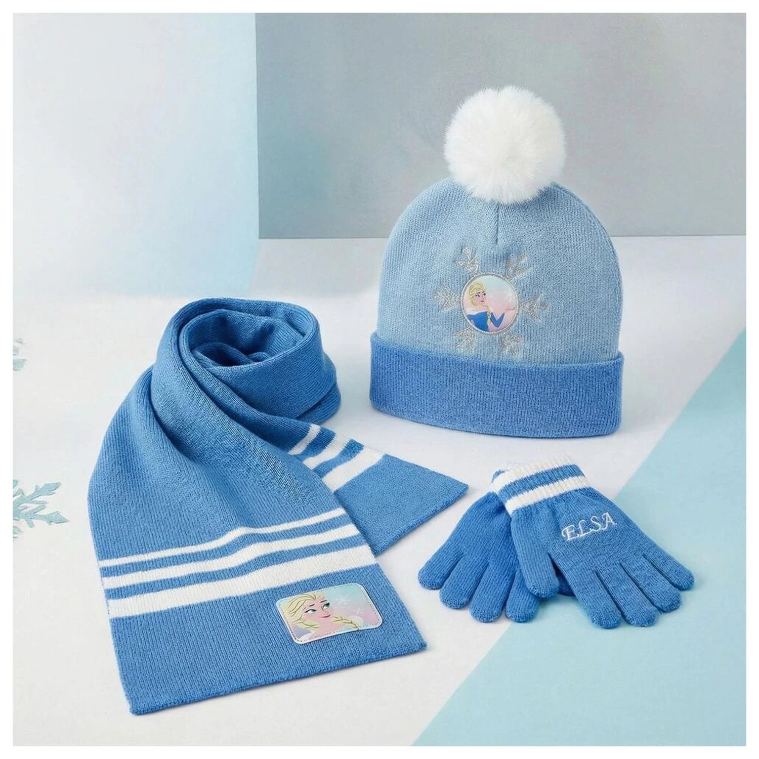Disney Frozen zimný set kukla čiapka rukavice produktová fotografia