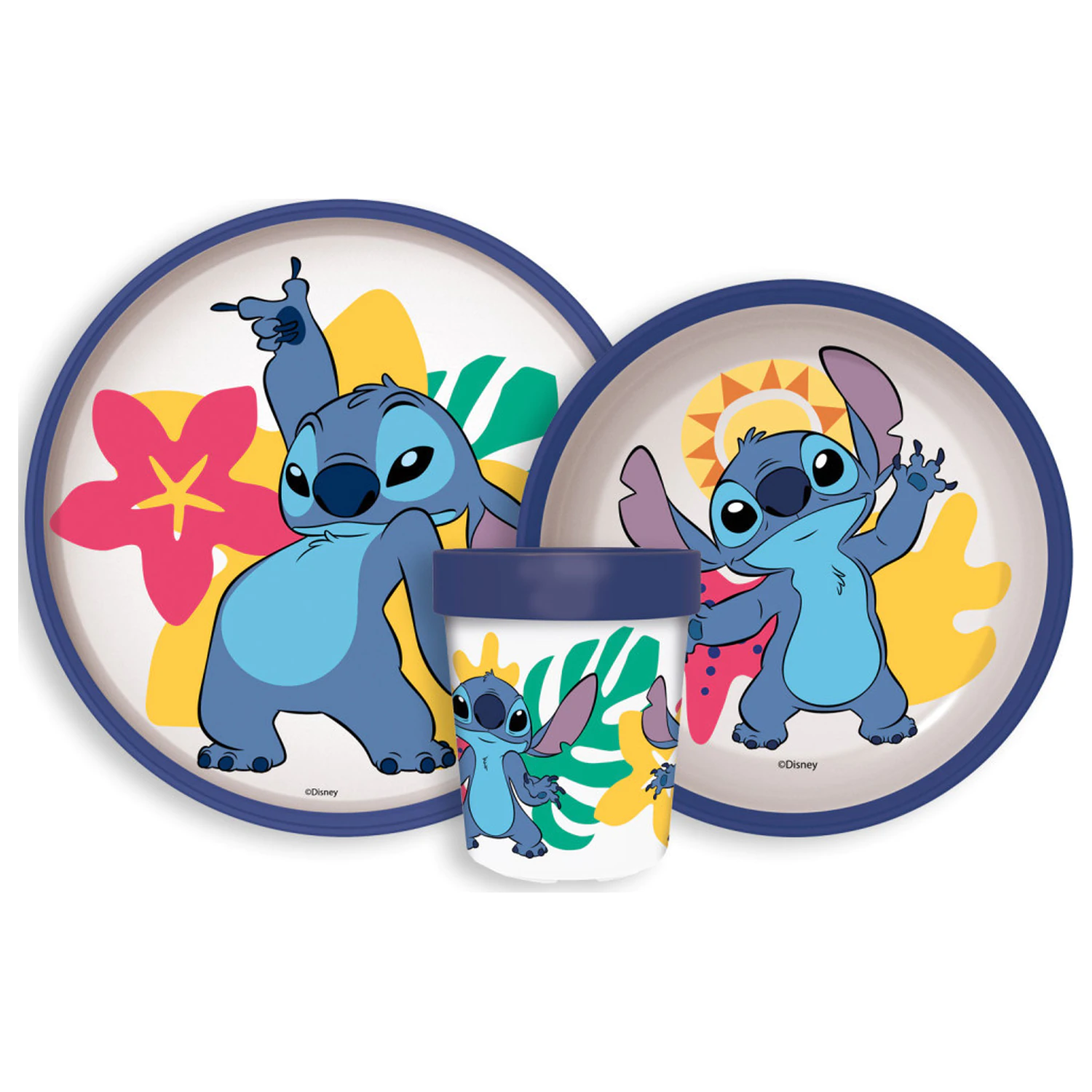 Disney Lilo and Stitch Palms protišmykový jedálenský set, mikroprenikateľný plastový set produktová fotografia