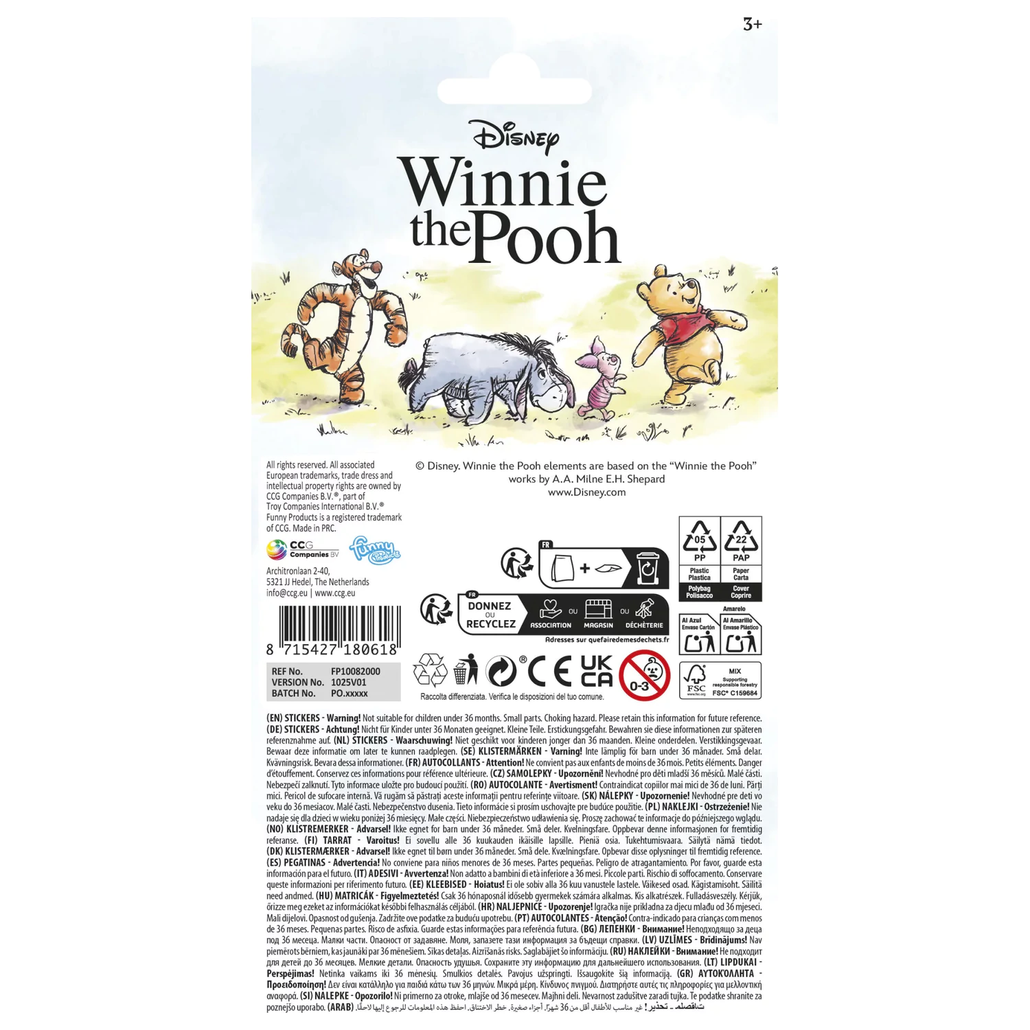 Disney Winnie the Pooh Friends nálepka produktová fotografia