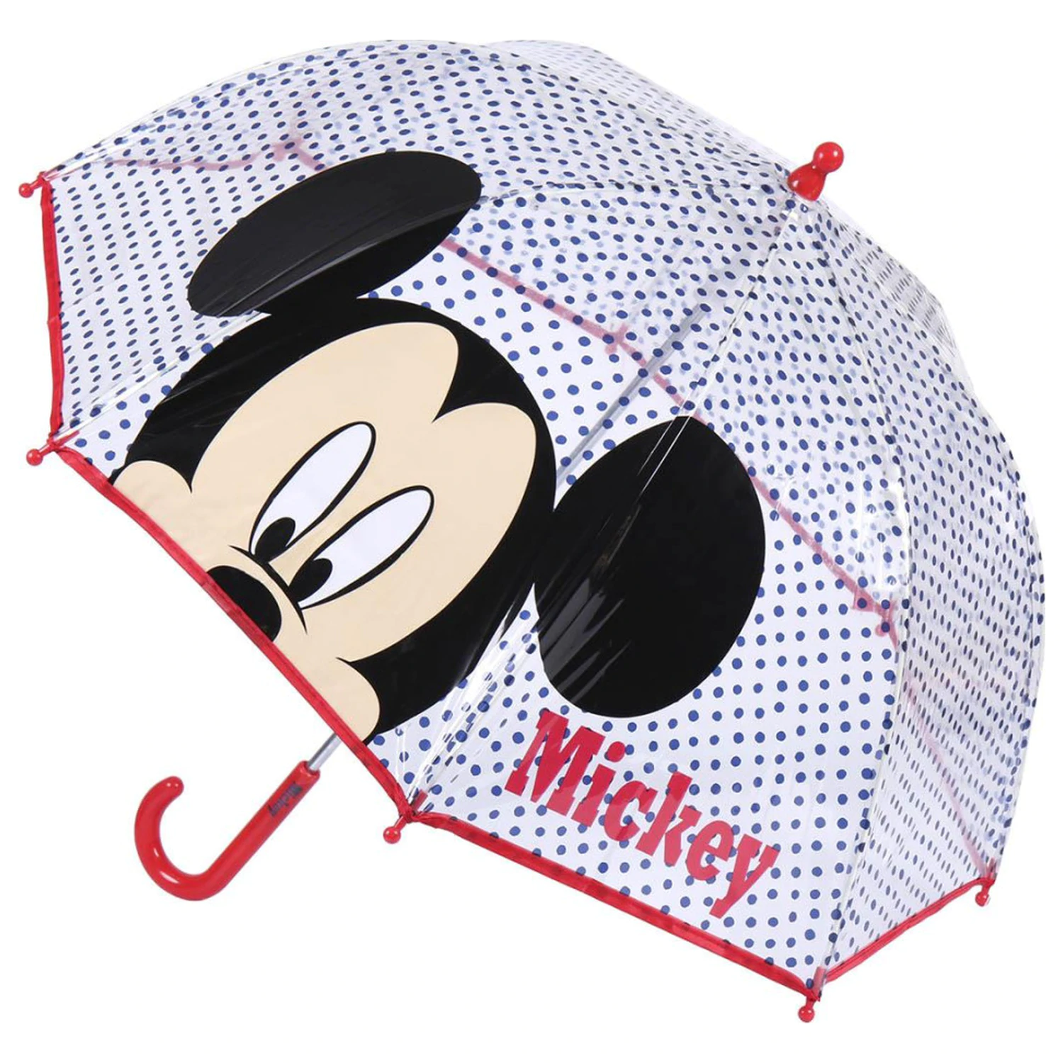 Disney Mickey Modré bodky Detský priesvitný dáždnik produktová fotografia