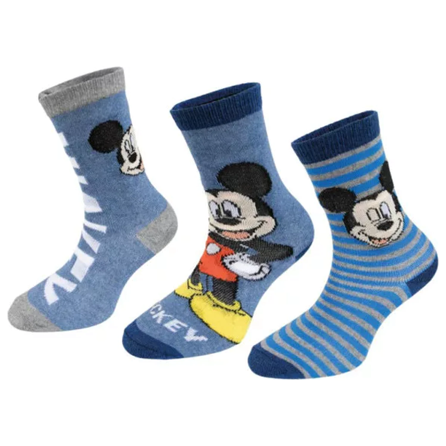 Disney Mickey Blue Stripe detské ponožky 27/30 produktová fotografia