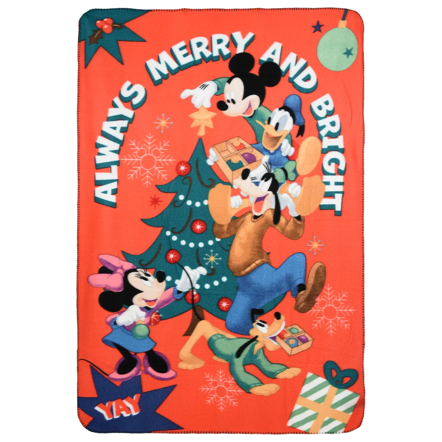 Disney Mickey Bright Christmas flísová deka 100x150cm produktová fotografia