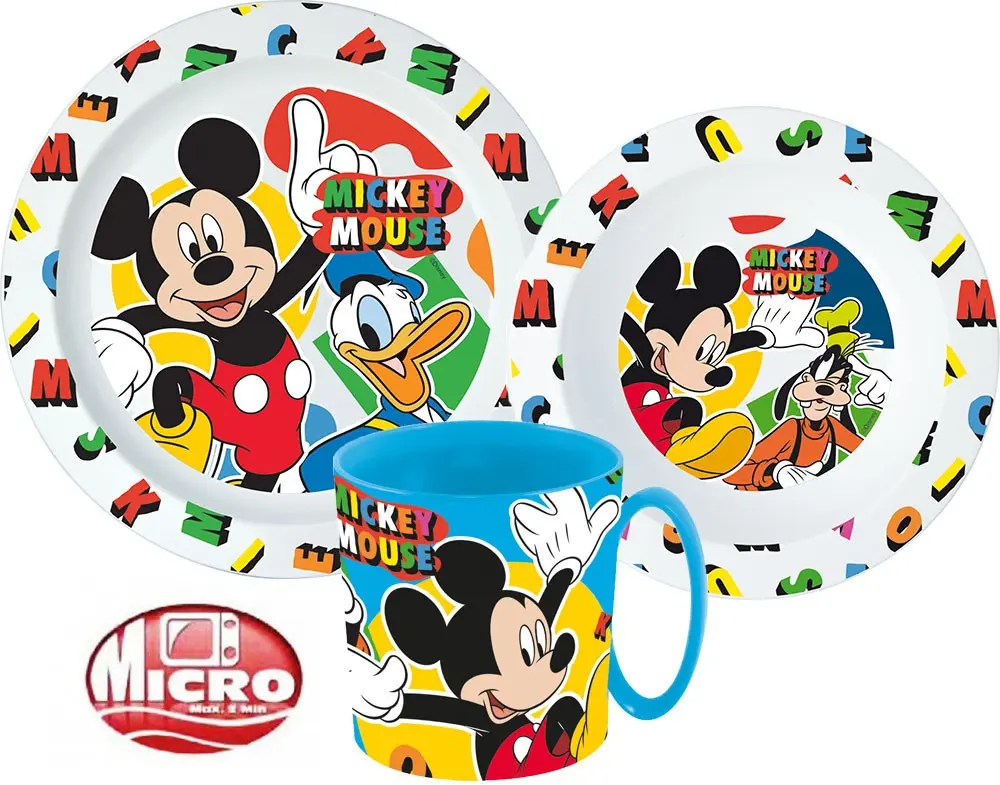 Disney Mickey jedálenský set, mikrO plastová súprava produktová fotografia