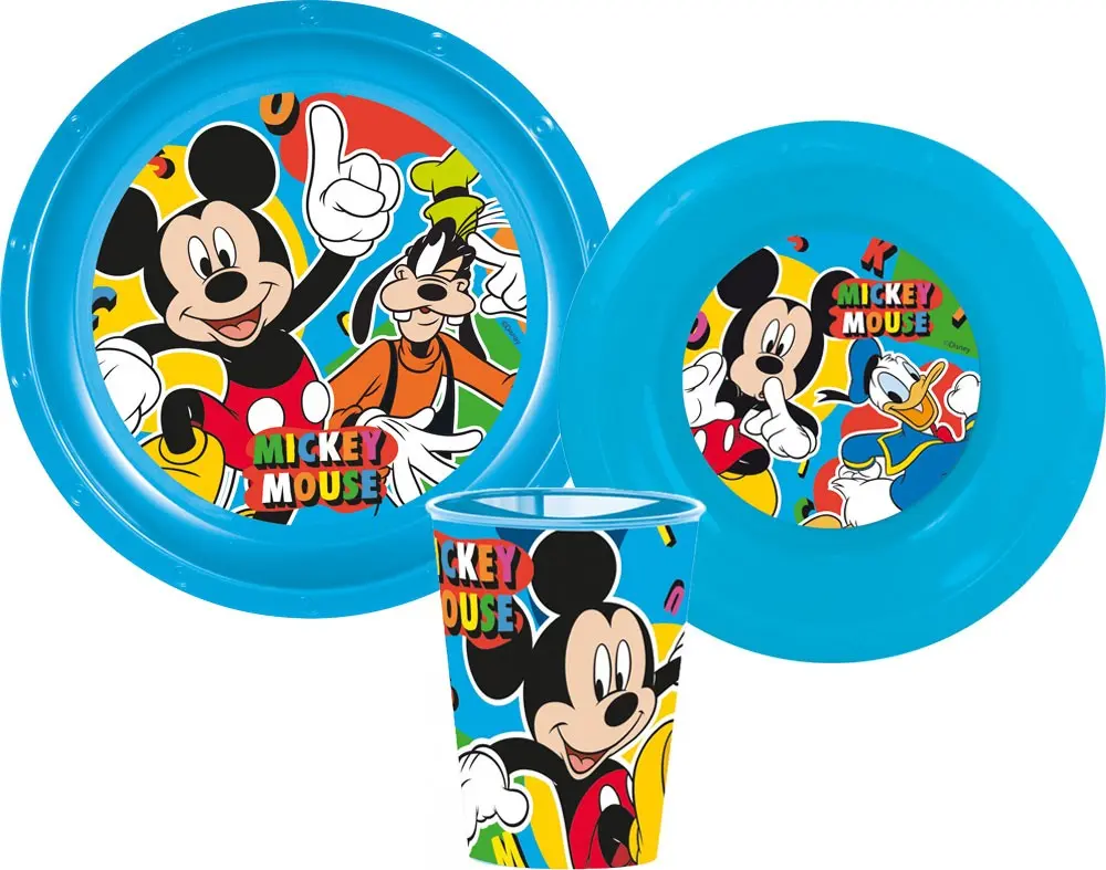 Disney Mickey plastová súprava jedálenského riadu produktová fotografia
