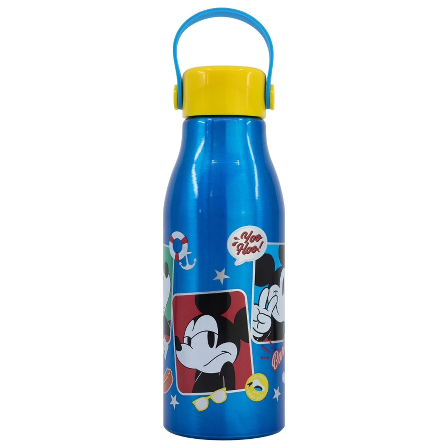 Disney Mickey Fun-Tastic Flexi hliníková fľaša na vodu so skrutkovacím uzáverom a vešiakom, 760 ml produktová fotografia