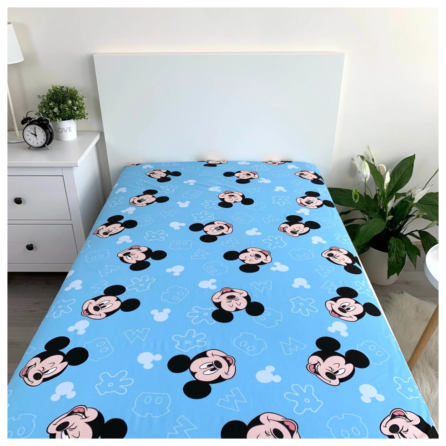 Disney Mickey Funny Head Plachta s gumou 90x200 cm produktová fotografia